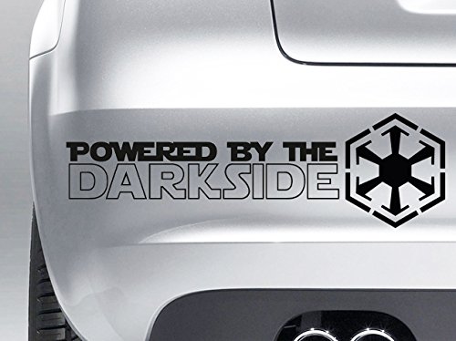 Adhesivo «Powered By The Darkside» con logotipo de los Sith inspirado en Star Wars para coche, ventana, pared u ordenador portátil