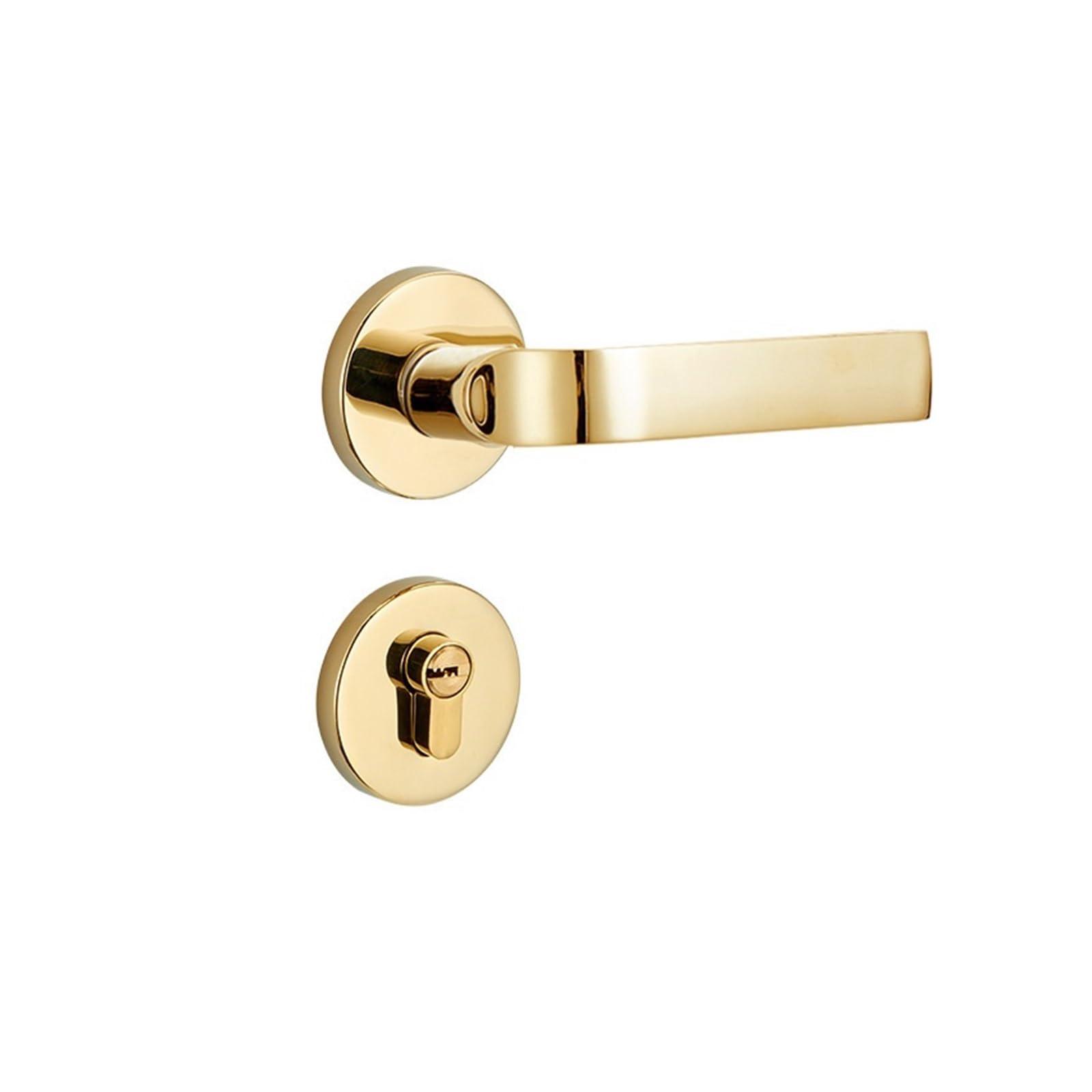 Bedroom Silent Room Door Lock Split 7255 Magnetic Bathroom Indoor Complete Set of Mechanical Wooden(Golden Style 7255 Magnetic)