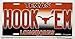 NCAA Texas Longhorns Embossed Aluminum Team Color Vanity HOOK 'EM License Plate