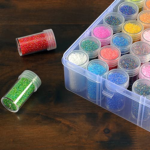 Notgia 2Packs 60 Grids Bead Organizer And Storage Diamond Painting Containers Portable Plastic Case Box Arts Crafts Storage For Seeds Beads Sewing Cosmetic Nail Glitter Powder Small Parts Rhinestones #TOP2