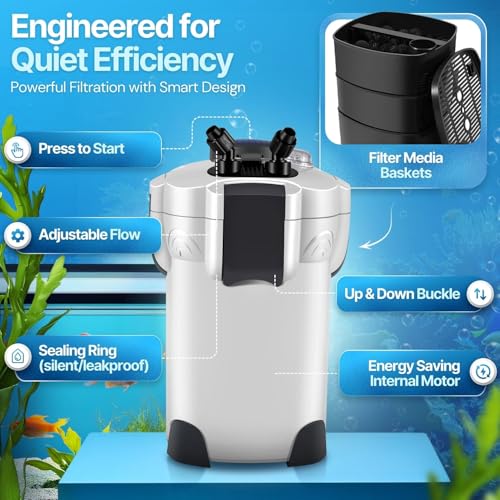 Flexzion FLT_OTS_265GPH Aquarium Canister Filter For Up To 75 Gallon Fish Tank thumb #5