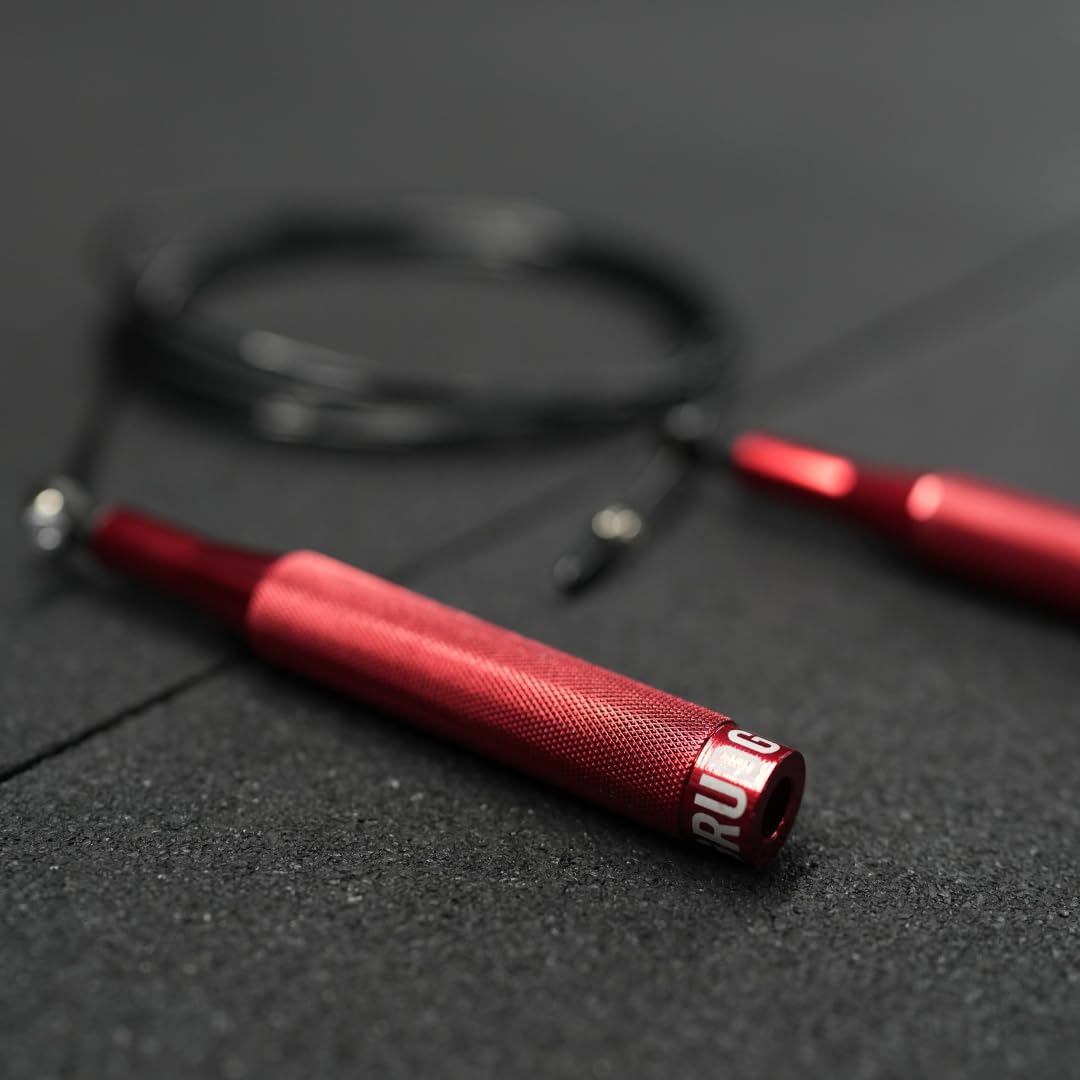 GRUDGE® Corde à Sauter Rx speed CROSSFIT - Corde de Vitesse Ajustable avec Poignées Ergonomiques - Câble en Acier pour Double-Unders et Entraînement Fitness - Convient à tous