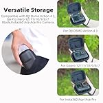 Flymile-Mini-Hard-Shell-Carrying-Case-for-DJI-OSMO-Action-3-Portable-Pocket-Size-Storage-Bag-for-DJI-OSMO-Action-4-PU-OuterShell-and-Soft-Plush-Lining-Protector-Box-with-Carabiner-Kit-Accessory