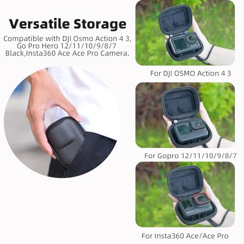 Flymile-Mini-Hard-Shell-Carrying-Case-for-DJI-OSMO-Action-3-Portable-Pocket-Size-Storage-Bag-for-DJI-OSMO-Action-4-PU-OuterShell-and-Soft-Plush-Lining-Protector-Box-with-Carabiner-Kit-Accessory