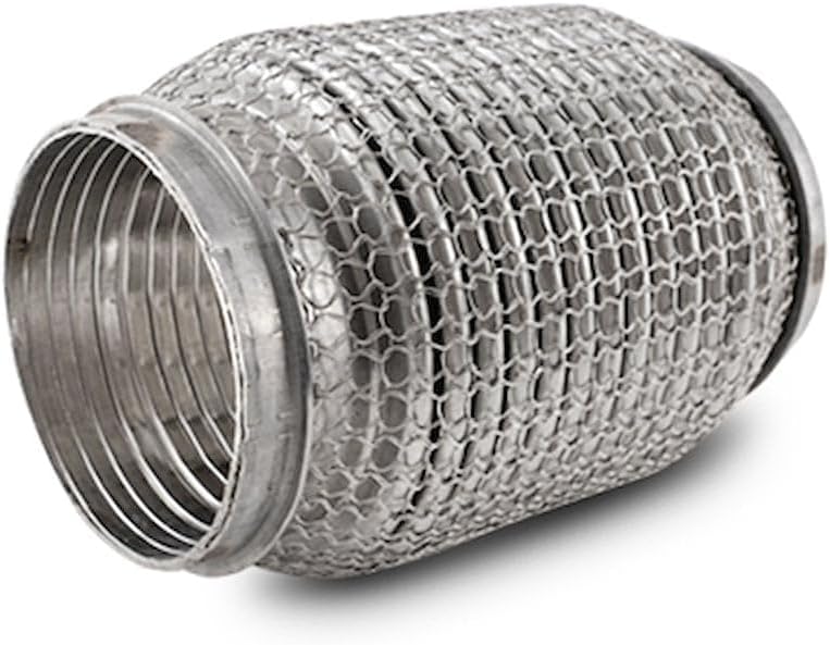 Vibrant 66006 SS Flex Coupling w/ Interlock Liner and Mesh Braid 3in Inlet/Outlet x 6in long