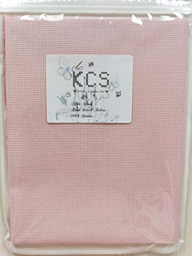 Image of 19 inch x 28 inch 14CT Counted Cotton Aida Cloth Cross Stitch Fabric (Pink)