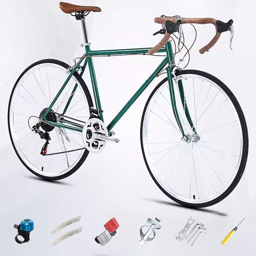 700C Rennrad mit Gebogener Drop Bar Lenker, Single Speed Retro City Stadt Fahrrad, Rahmen aus Kohlenstoffstahl, Leichtes Fahrrad für Mädchen Jungen Herren und Damen B,Variable Speed