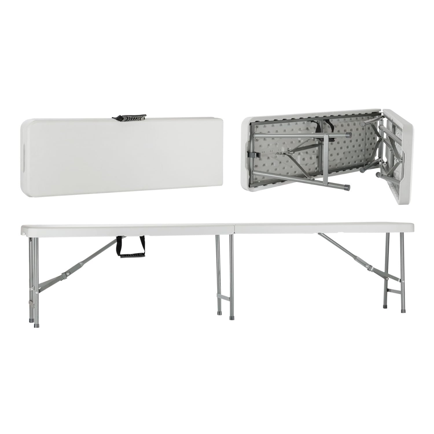 THINIA HOME Conjunto Plegable Mesa con 2 Bancos de 180cm Catering
