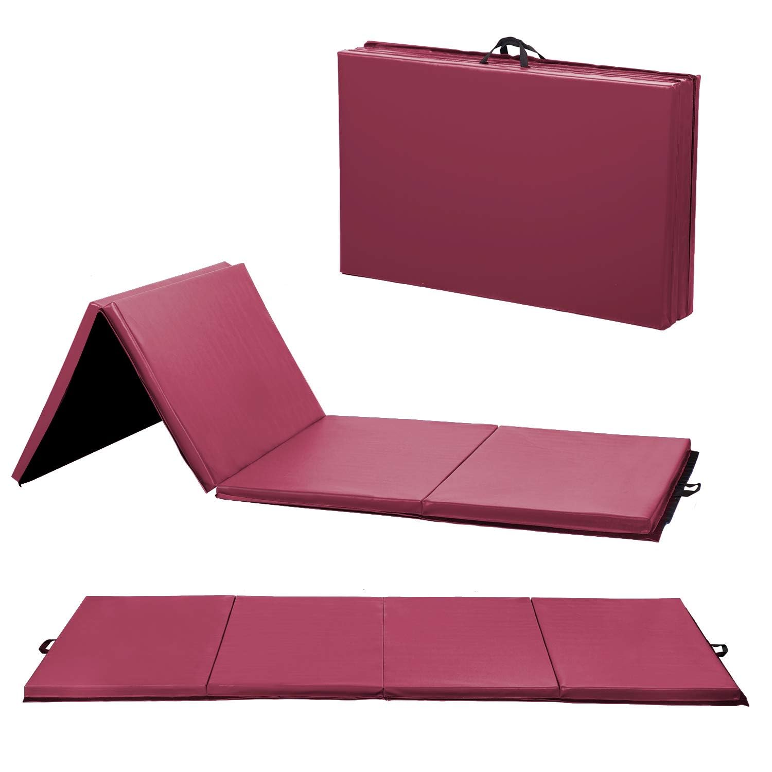 Gymnastics Tumbling Mats Portable Gymnastics Mat Folding Tumbling Mat Thick Yoga Mat Exercise Mat with Carrying Handles for home Workout outdoor Yoga
