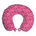ABAKUHAUS etnico Cuscino da Viaggio, Nuvole giapponesi e Fiori, Accessorio in Schiuma di Memoria per Viaggio, 30 cm x 30 cm, Scuro Magenta e rosa pastello