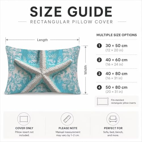 Housse de coussin extérieur imperméable 40x80cm aspect lin durable - 8