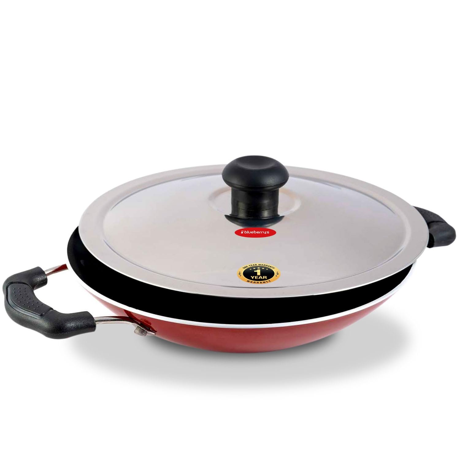 Blueberry's Appam Pan with Lid - High Grade Non Stick Coating Appam Maker/Appam Chatty/Appachatti with 1 Year Warranty
