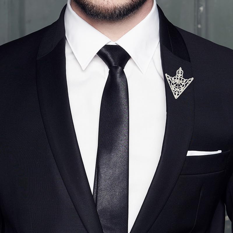 Image of coadipress 2PCS Retro Hollow Triangle Collar Pins Brooch for Men Women Hollow Floral Shirt Suit Clothing Collar Angle Decoration Parts