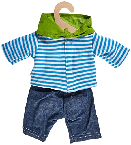 Heless 2315 - Bekleidungs-Set für Puppen, 3 teilig mit Jeans, Streifenshirt und pfiffigem Halstuch, Größe 35 - 45 cm – Bild 3