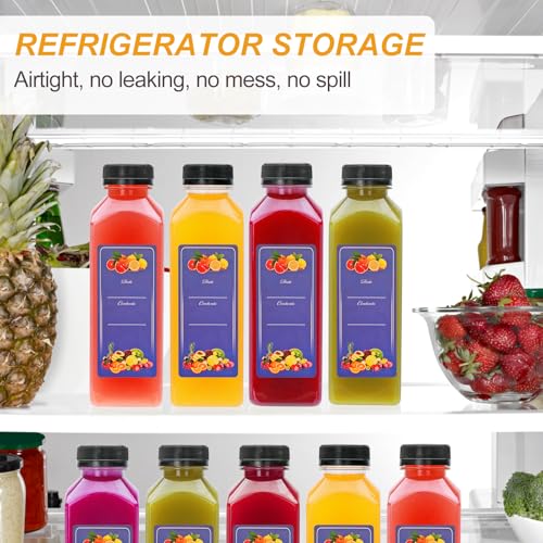 16oz Plastic Juice Bottles with Caps,Plastic Bottles with Black Tamper Proof Lids,Reusable Juice Containers for Juicing,Milk,Hot Sauce,Kombucha,Oil,Ginger Jar,Portable Travel Bottle,Smoothies,42PCS by Accguan - Image 8
