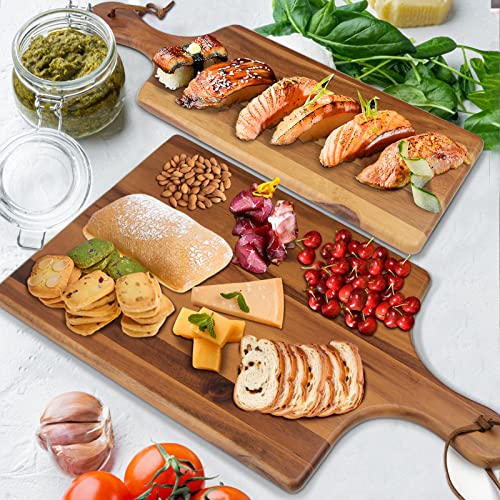 Tabla de cortar rectangular de madera con mango pack x2 miniatura 6