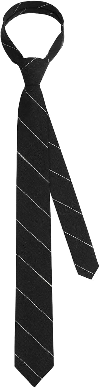 Striped Tie for Men, Cotton Mens Tie 2.36 Skinny Mens Neckties