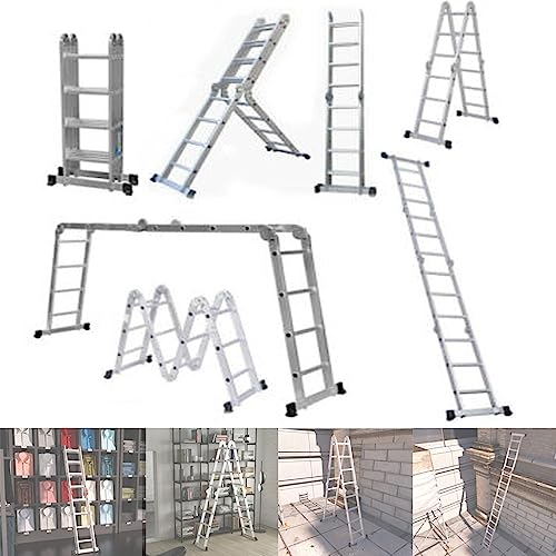 4.7M Multi-purpose Telescoping Ladder Aluminium Extendable Ladder, Foldable Retractable, 150kg/330lb Max Load Sturdy Portable Ladder for Home Office Workshop Outdoor, EN131 1 4.7M Multi-purpose Telescoping Ladder Aluminium Extendable Ladder, Foldable Retractable, 150kg/330lb Max Load Sturdy Portable Ladder for Home Office Workshop Outdoor, EN131