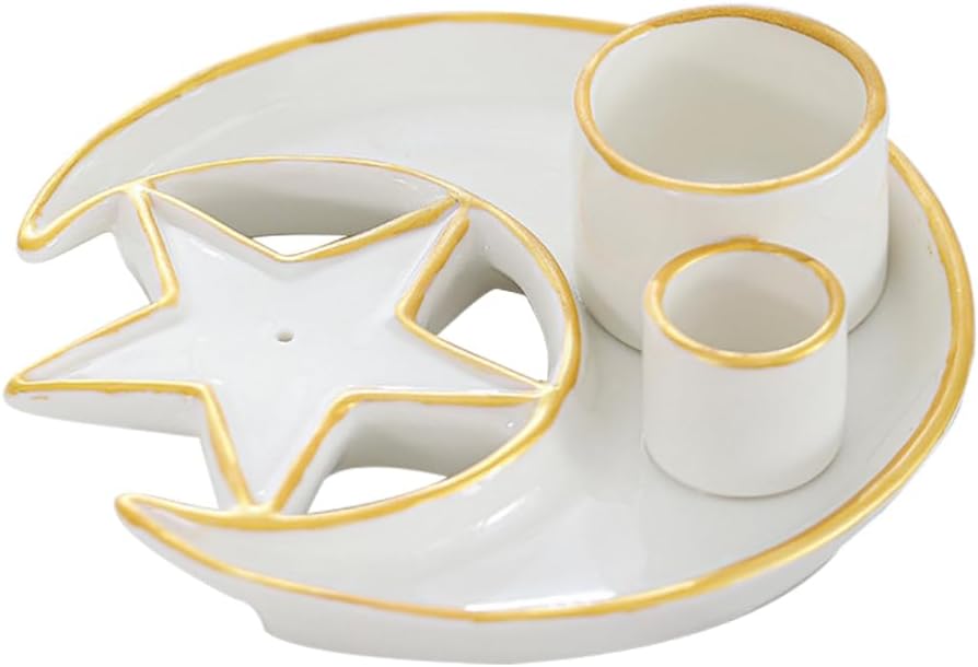 Cabilock Ceramic Incense Holder Tray Versatile Sage Burner for Incense Sticks Elegant Candle Stand and Decorative Home Accent Unique Artistic Design Ceramic Material