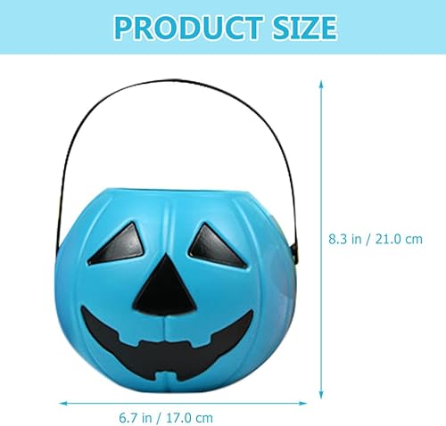 Miniatura 2 de Cubo de calabaza 2 piezas cubo de calabaza de plástico Halloween calabaza caramelo titular con asas para suministros de truco o trato, cubo de