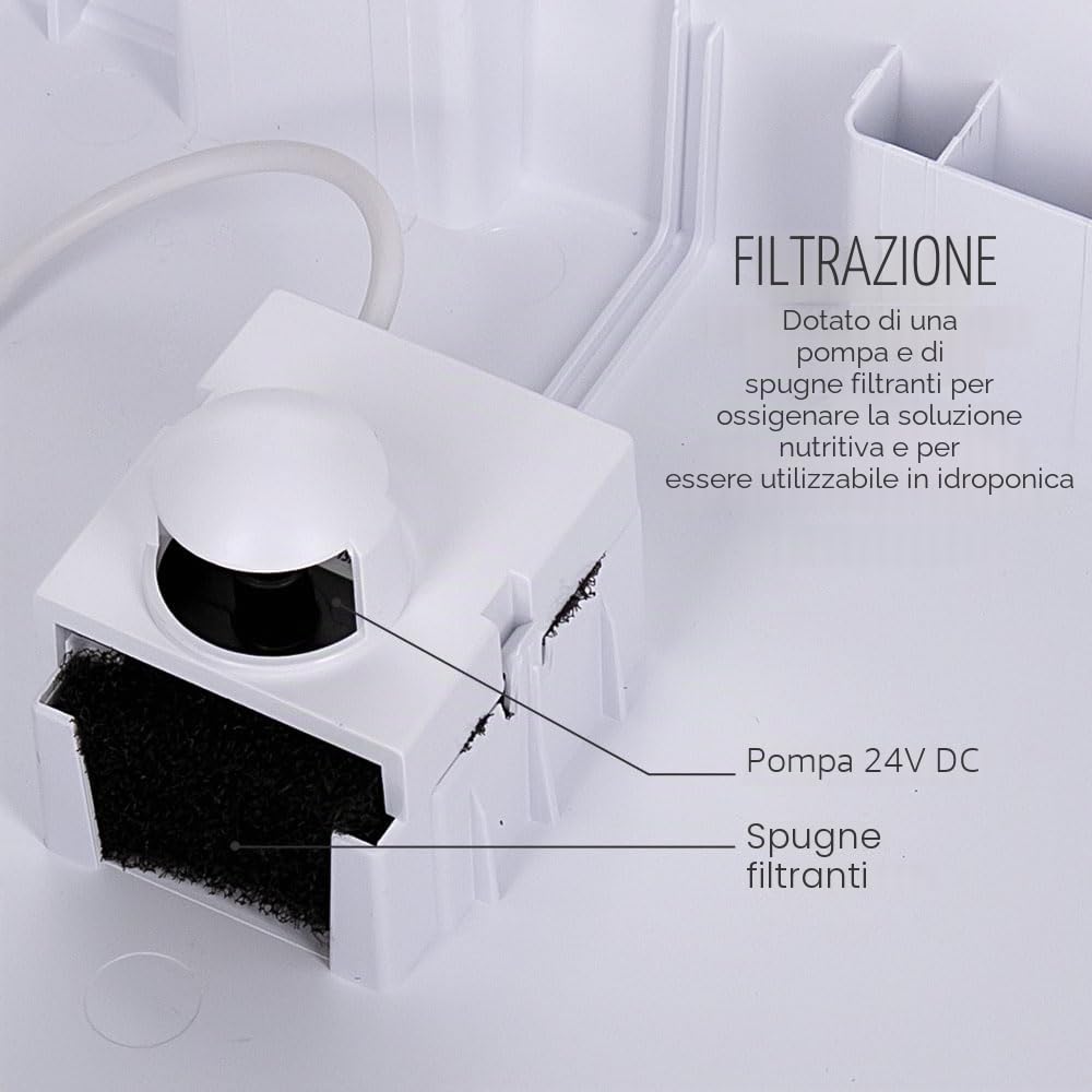 Bamboo 1 - Orto da Interno Idroponica per Piante Aromatiche - 8 Piazzole di Coltivazione