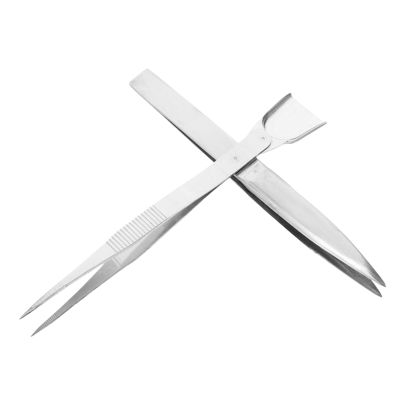 Mipcase 5 Set Pinzette Con Spatola Pinzette Affilate Fabbricazione Presa Pinzette Per Perline Artigianali Pinzette Di Precisione Pinzette Di Gioielli Acciaio Inossidabile Argento 2 Pezzi*5