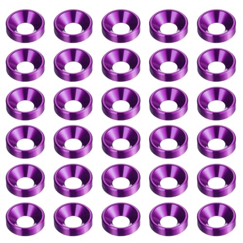 Parts for Machine 30pcs Countersunk Washer M5 Anodized Aluminum Alloy Finishing Washers Purple (#CN-310724-02480)