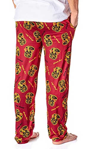 Cobra Kai Men's Allover Cobra Logo Pattern Karate Kid Lounge Pajama Pants2