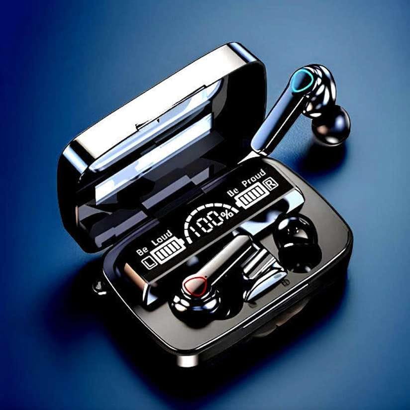 Image of M19 Earbuds Wireless Earphones, Bluetooth 5.1, 9D HiFi Sound, IPX7 Waterproof, LED Display Charging Case, Fast Charging