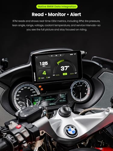 Image of R7M 7 inch Wireless Motorcycle CarPlay & Android Auto for BMW Motorcycles - Native Wonder Wheel & Action Camera Control (GoPro /Insta360)| TPMS /RPM| OTA Updates|1200-Nit IP69K GPS | Nav Prep 5 /6