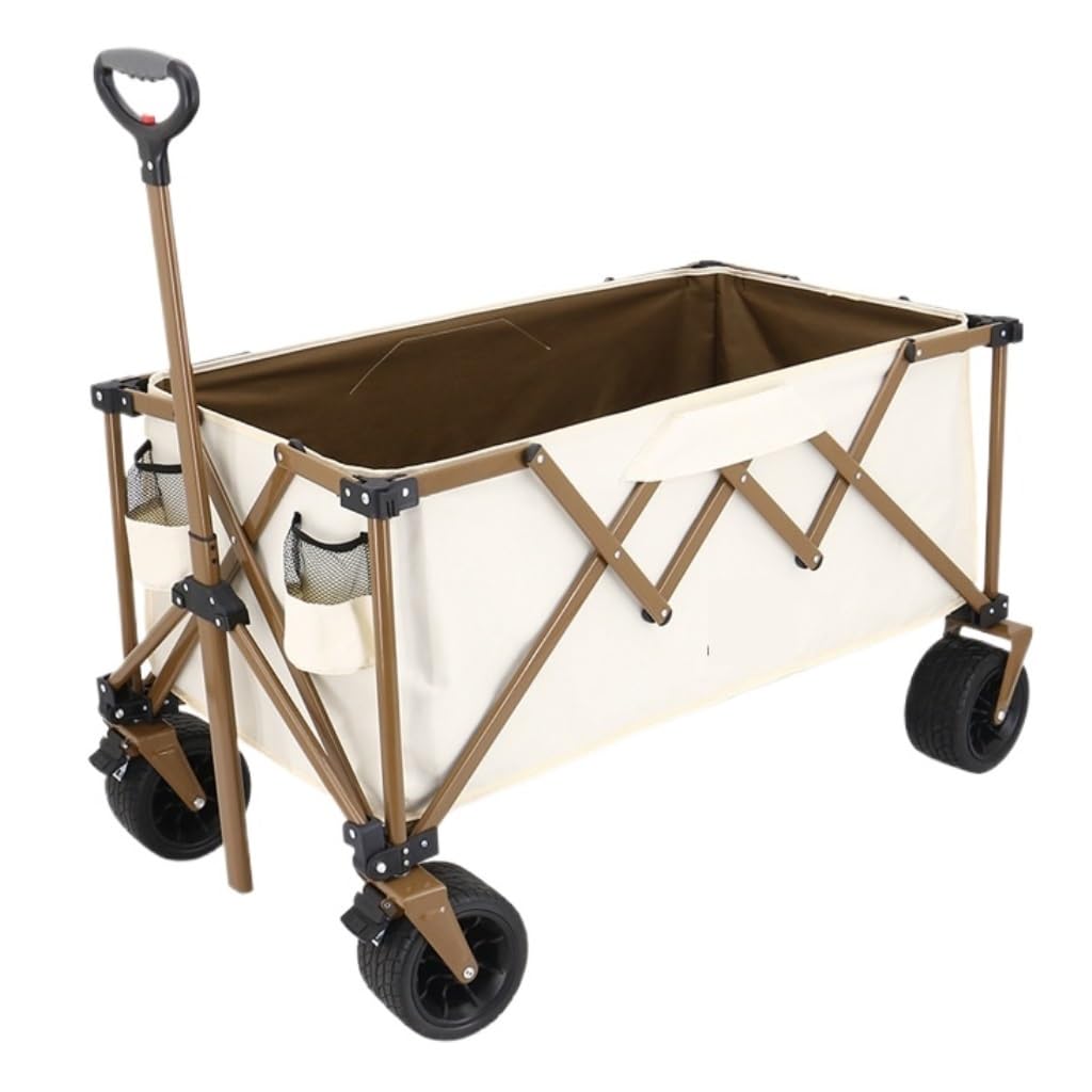 vrfvsdasAAS camping cart， Outdoor Camping Picnic Portable Foldable Camp Cart Adjustable Trailer Trolley