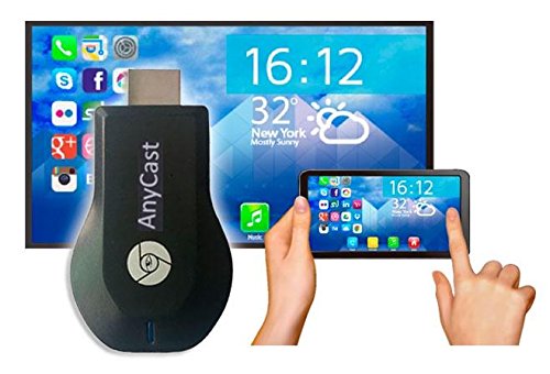 HDMI Dongle Inalámbrico Anycast WIFI (HDMI 1080P, Adaptador de Receptor Digital para TV, Soporta Sistema Android/iOS, Para Netflix, Youtube, Chrome, Compatibilidad con Airplay/Miracast/DLNA)  Negro