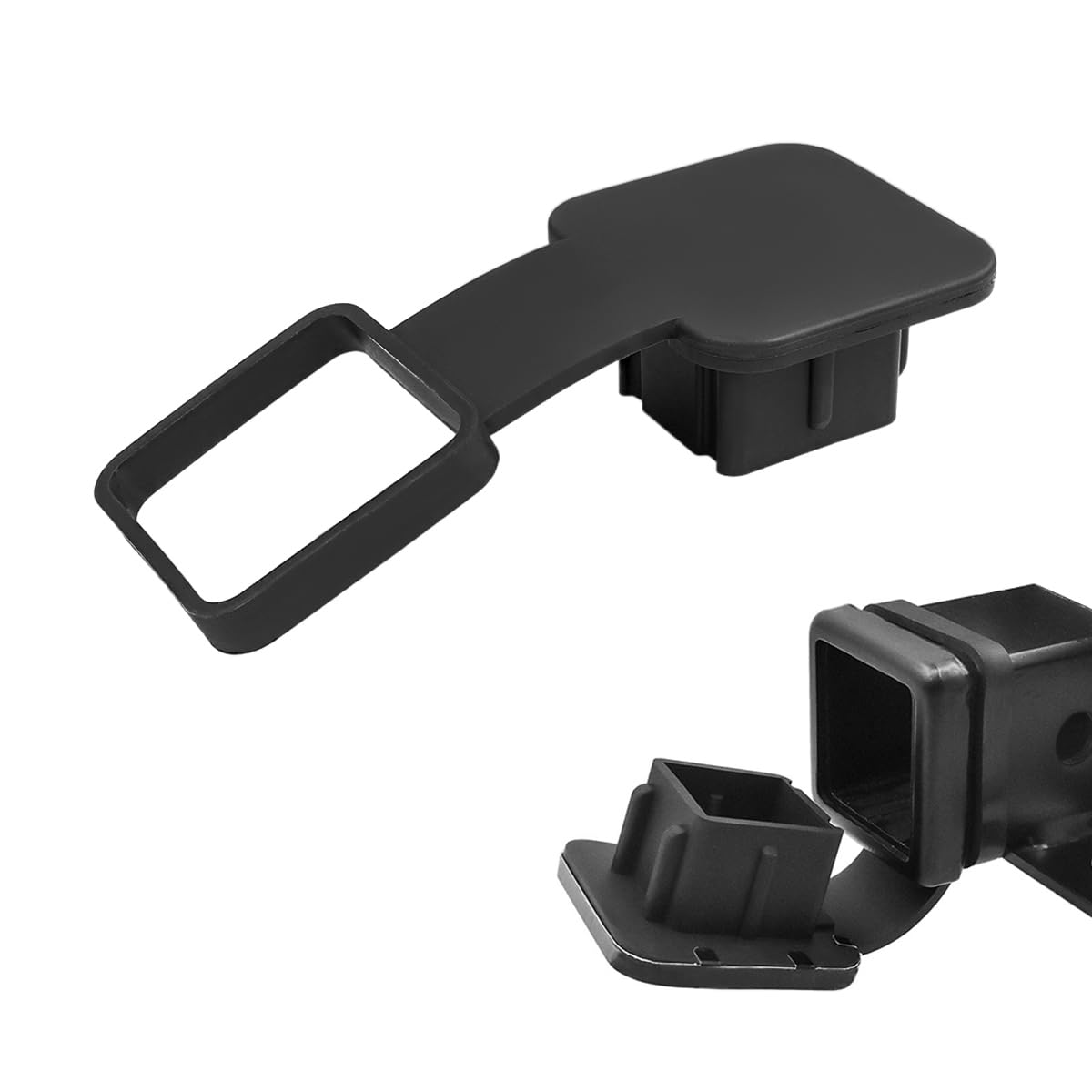SylvilSylvil Trailer Hitch Cover, American Flag Hitch Cover Tube Plug Insert fits 2" Receivers, 2 Inch Rubber Tow Receiver Tube Hitch Dust-Proof Plug, Universal Trailer Car Accessories (Plain Black)