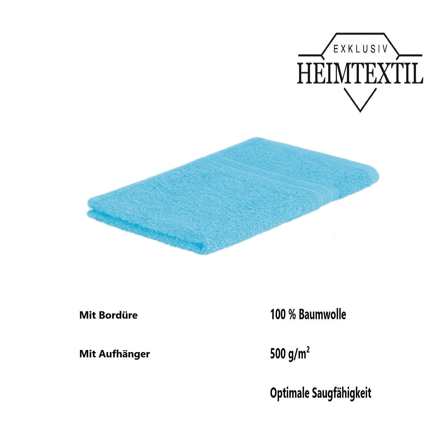 EXKLUSIV HEIMTEXTIL Seria ręczników w zestawie z kokardką marka ręczniki dla gości zestaw 4 szt. 30 x 50 cm turkusowy