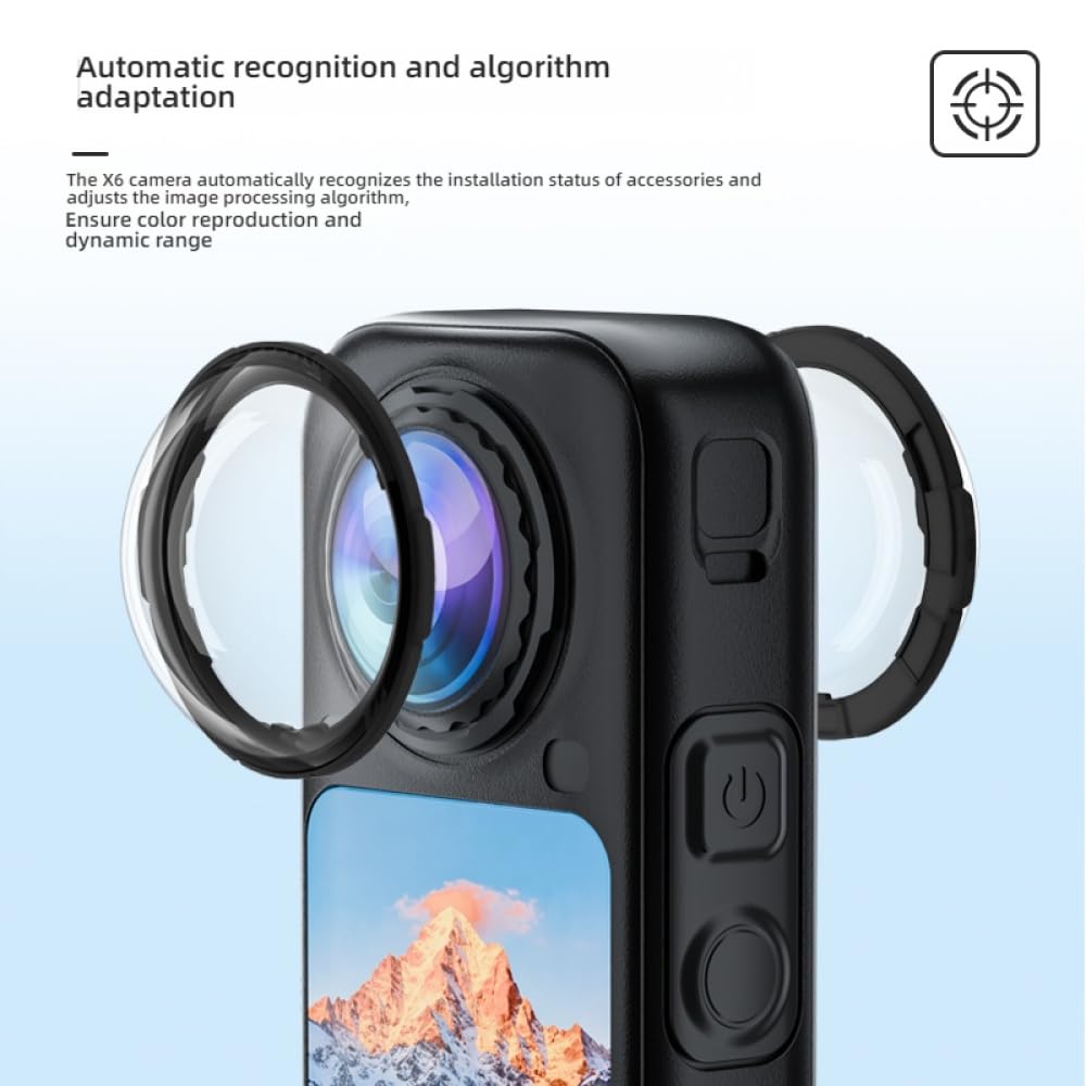 Genérico Lente protectora de cristal óptico para Insta360 X6, cubierta protectora de cristal templado de alta transparencia
