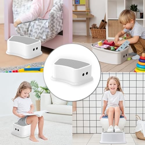 Image of Non-Slip Potty Step Stool for Kids - Sturdy Step-Up Foot Stool for Bathroom, Kitchen, Sink Use, Tooth Brushing & Potty Training - Safe, Lightweight Stool for Toddlers & Children