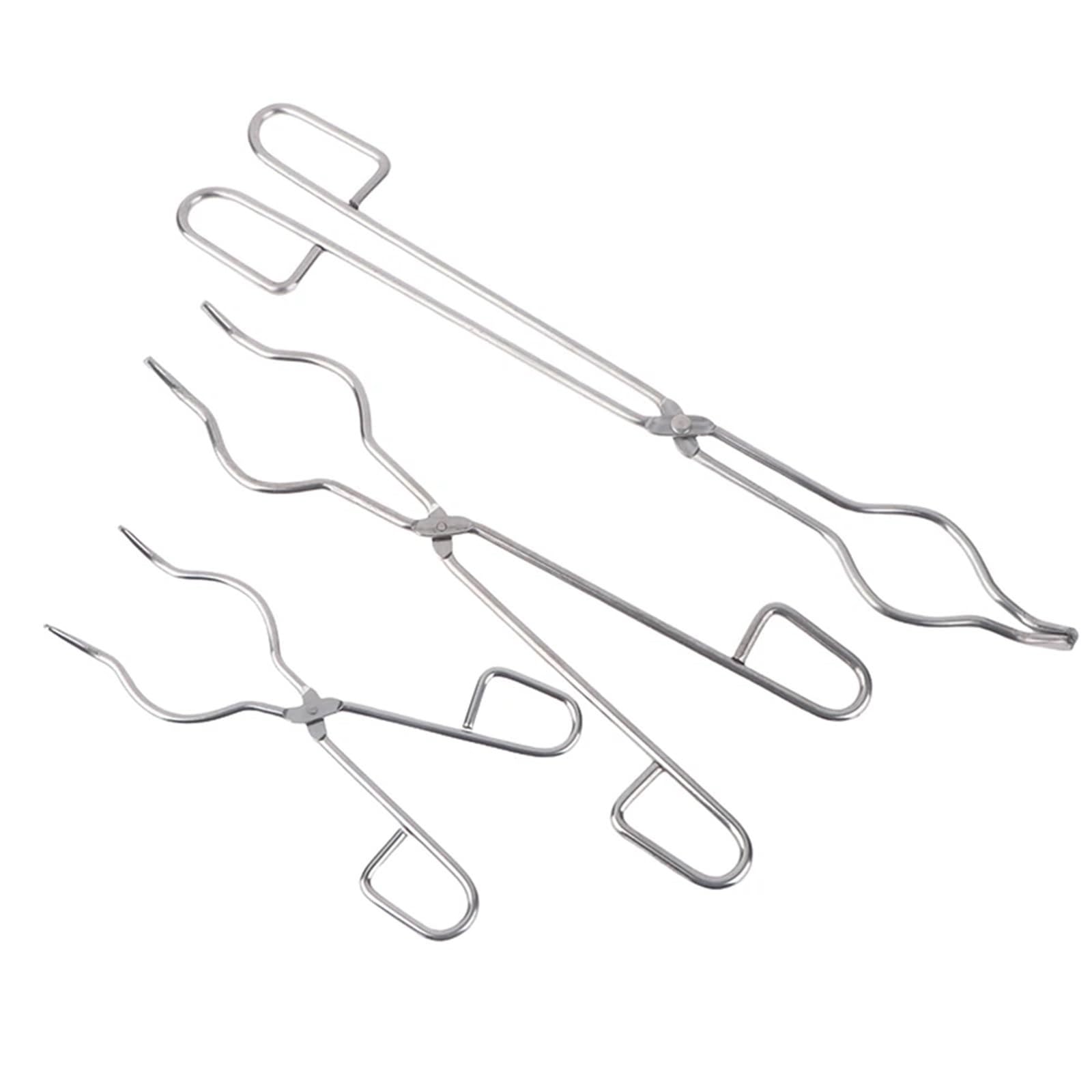 Tiegelzange Tiegelzange aus Edelstahl, Graphitschmelzzange, Halter, verchromte Becherklemmen für Laborgeräte(40cm)