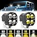 2PC Motorcycle Auxiliary Lights/White/Amber Strobe 3 inch LED Driving Fog Lights Offroad Work Lights for Harley Honda Kawasaki Suzuki Yamaha,ATV UTV GMC Savana Trucke Car,Forklifts,Fire Engines, Boat