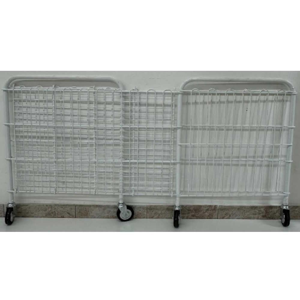 Carrello contenitore robusto pieghevole mm.790x530x750 in tondino di ferro plastificato D.20 cestone per lavanderie industriali cesto espositore portabiancheria su ruote