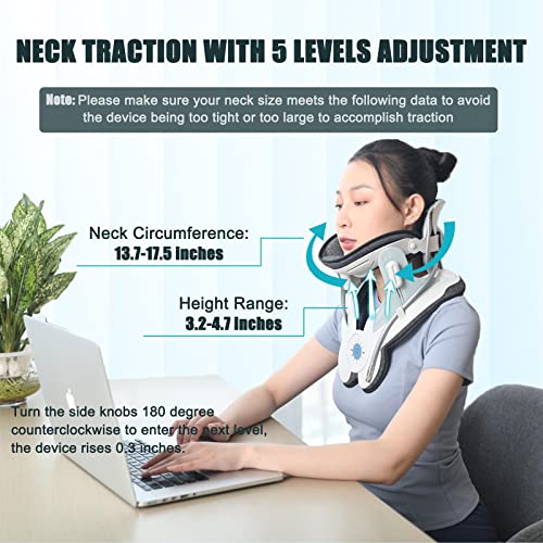 Cervical Neck Traction Device,Electric Air Pump Neck Stretcher Cervical Traction Device,With 3 Power Traction And 8 Airbag Support,Neck Brace Which Decompresses The Neck And Relieves Neck Tension #TOP30