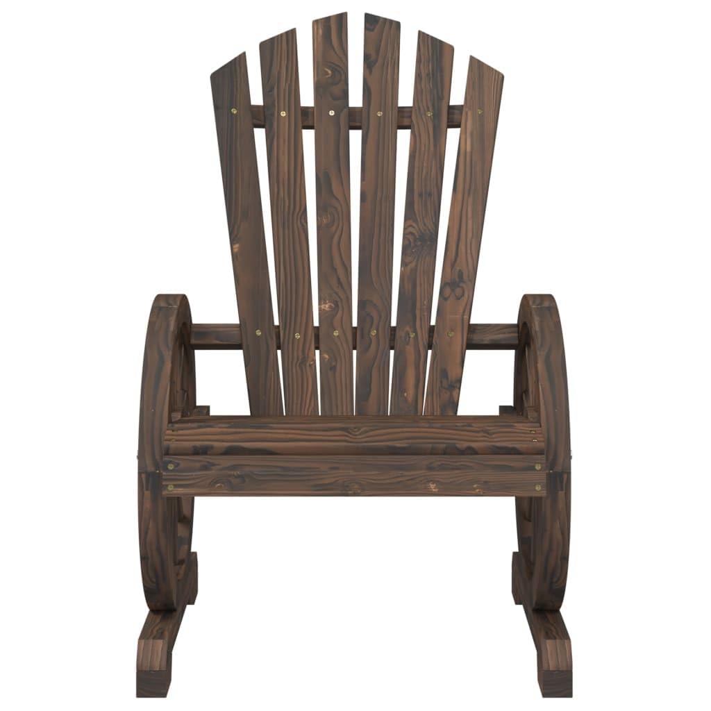 vidaXL Sillón de Jardín Adirondack, Tumbona con Respaldo Reposabrazos, Silla de Picnic, Mueble para Patio Terraza, Madera Maciza de Abeto