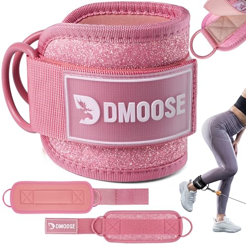 Image of DMoose Ankle Strap for Cable Machine - One Size Fit with Premium Padding, Workout Kickback Ankle Cuffs, Ankle Bands for Working Out, Booty Workouts, Leg Extension, Hip Abductors & Lower Body Exercises