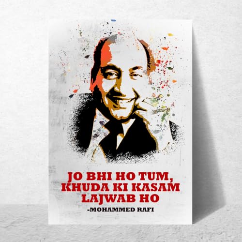 Image of Good Hope Bollywood Singer Mohammed Rafi Poster 12X18 Inch For wall decoration home bedroom living room hall Gift Wall Paintings Sticker wallpaper Hostel Boys Girls Motivational Quote
