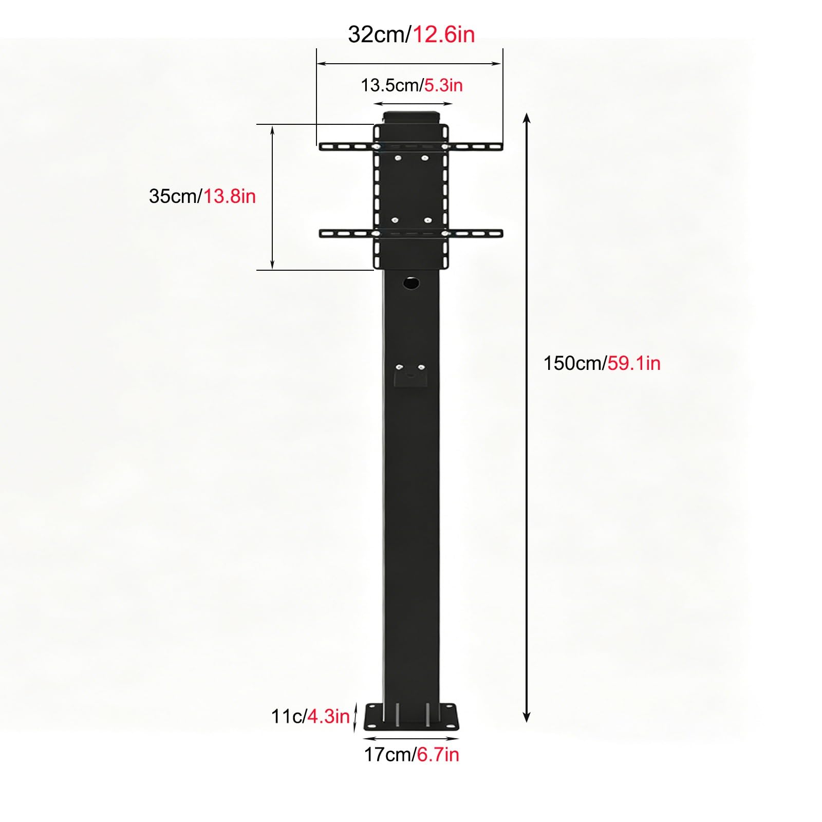 Kompakte EV-Ladestation, Ständer, Edelstahl, EV-Ladestation, Standfuß, kompakte Stellfläche, geeignet für den Innen- und Außenbereich (schwarz)