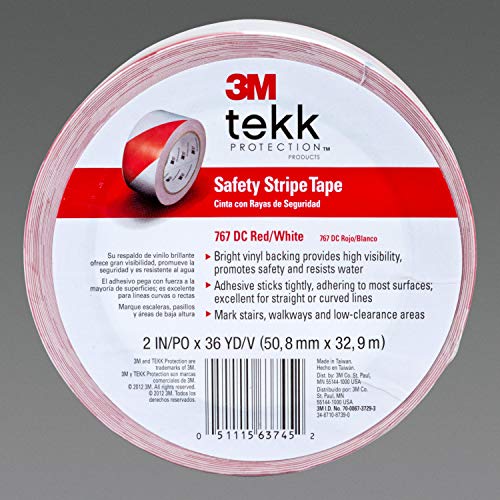 3M Safety Stripe Tape 767, DC Red/White 2