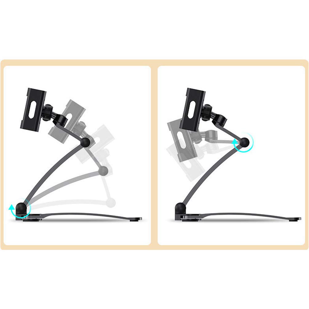 Supporto da parete per telefono cellulare e tablet portatile, staffa regolabile per scrivania, adatto a dispositivi da 12,5-19 cm, accessorio da scrivania nero