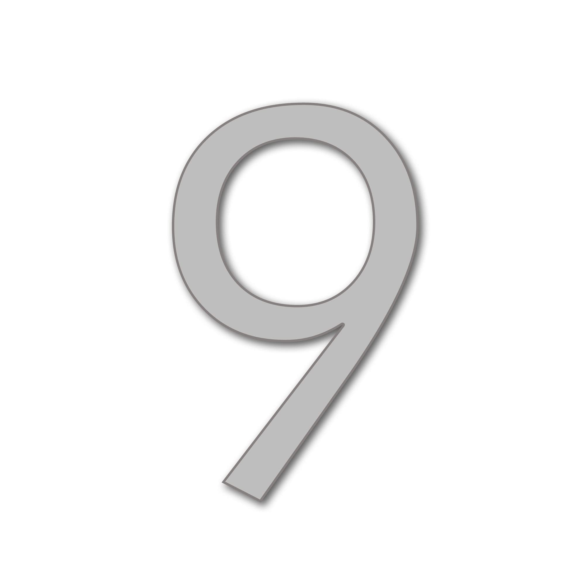 JustHouseSigns House Number 9 FUTURA Door Numbers in 3 Sizes (15, 20, 25cm / 5.9, 7.8, 9.8in) Modern Floating House Number Acrylic incl. Fixings Easy Seen, Colour:Grey, Size:20cm / 7.9'' / 200mm