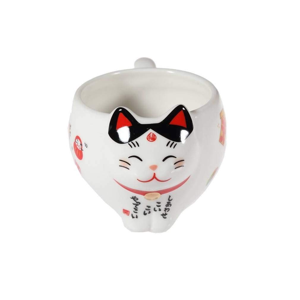 lachineuse - Servizio da tè giapponese Maneki Neko - Con teiera e tazza in porcellana - Teiera con filtro infusore - Idea regalo Giappone Gatto Kawaii Carino per compleanno, Natale - Stoviglie
