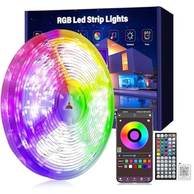 Ledagic Led Lights for Bedroom 66ft Music Sync Color Changing Led Strip Lights with 60 Key Remote and App Control RGB Led Light Strip for Home Party Room Decoration