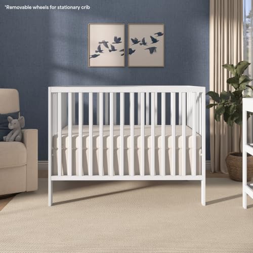 Dream On Me Synergy Flex Foldable Full-Size Baby Crib with Wheels, White - image 7